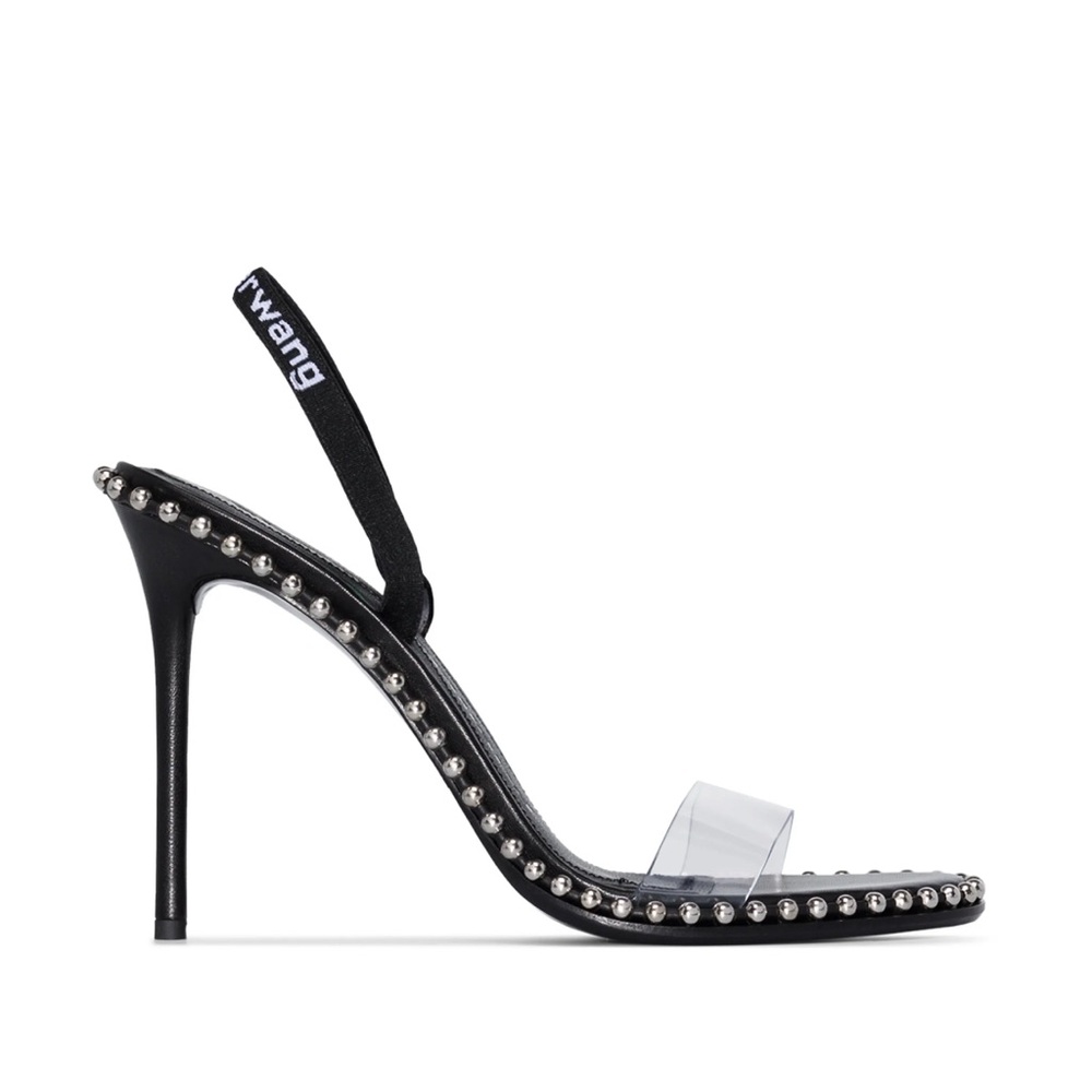 Alexander Wang Black and Silver Studded Heels